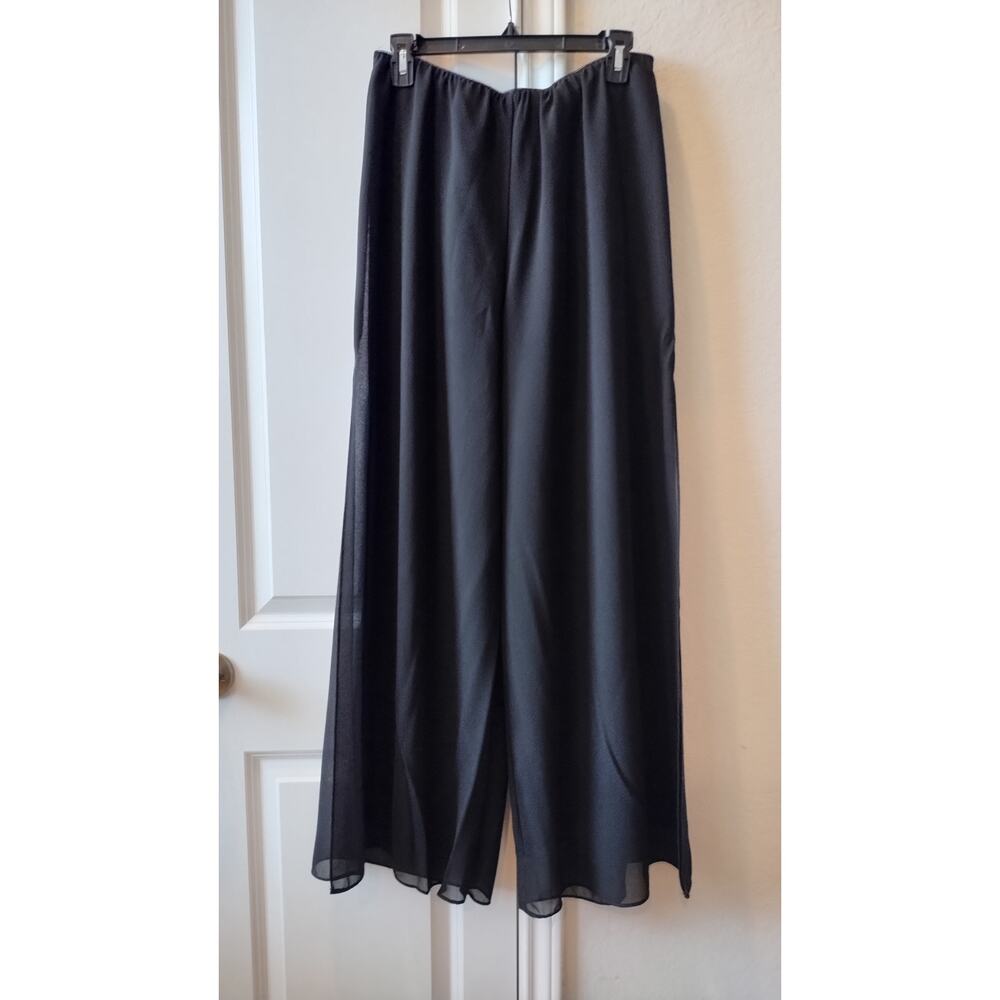 Alex Evenings Women's Wide Leg Chiffon Dress Pant Elegant Party Outfit size L